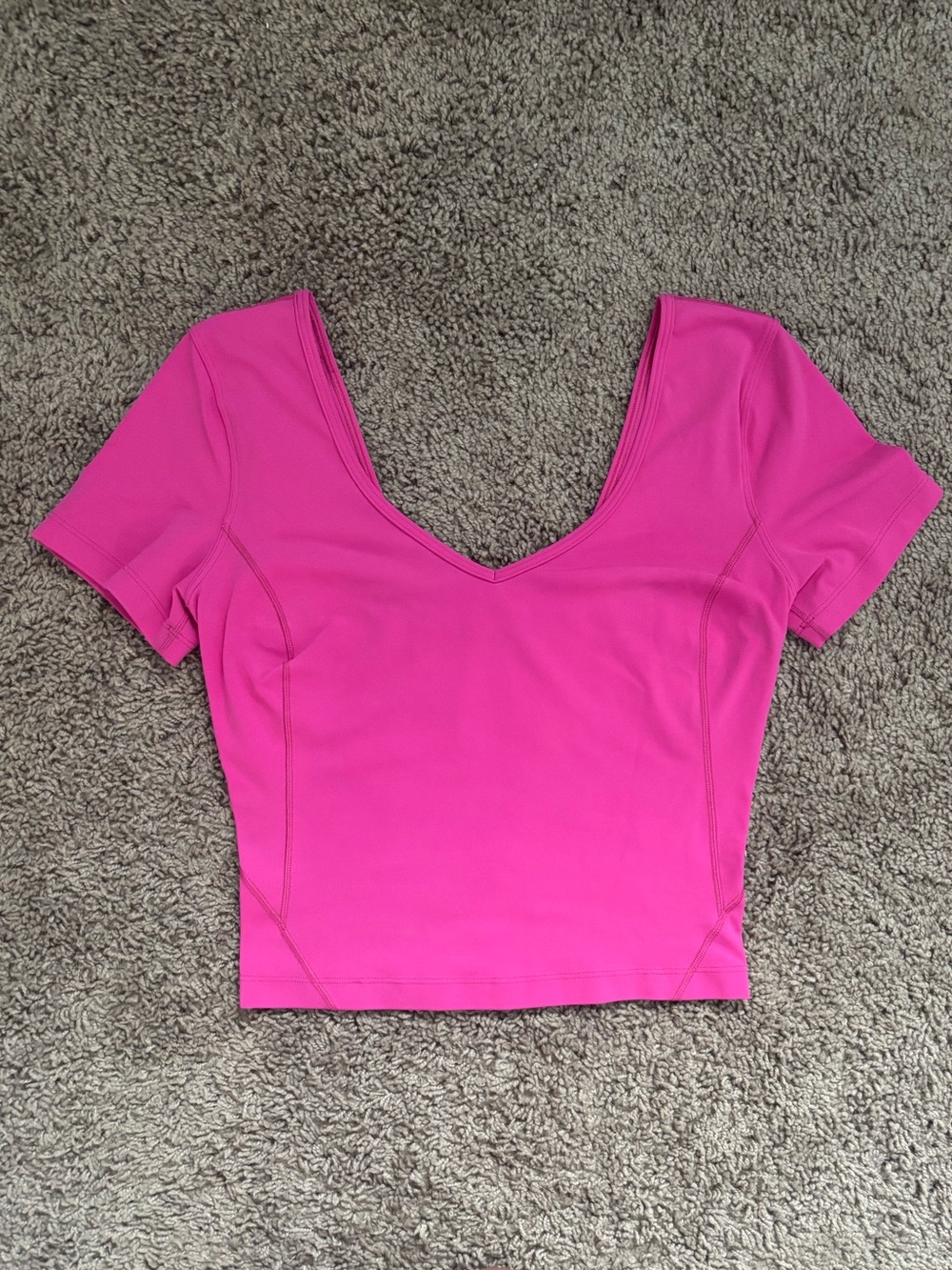 Lululemon Hot Pink Align V-Neck Crop Top - Picture 2 of 3